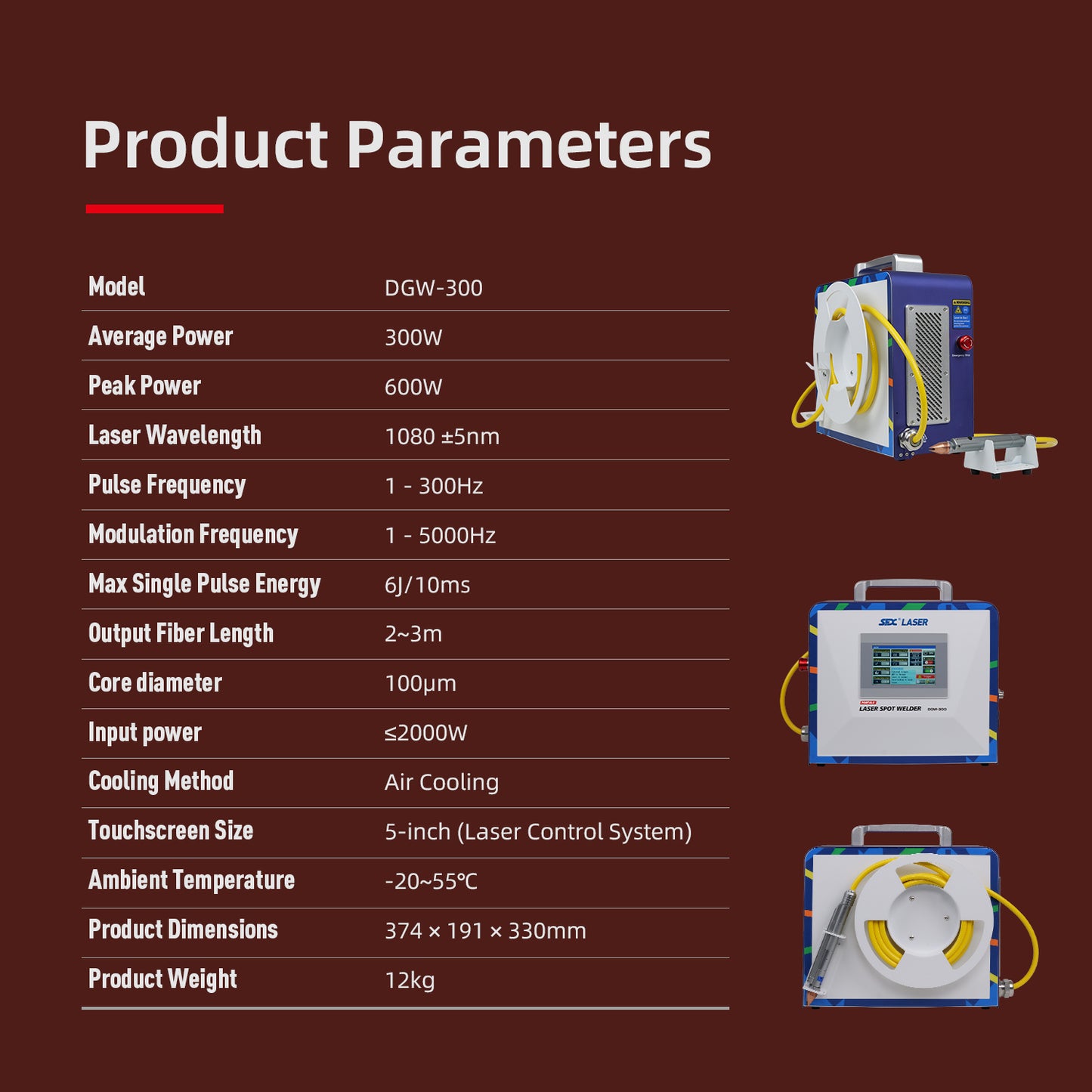 SFX 300W Portable Handheld Laser Spot Welder – 26 lbs Air-Cooled High-Efficiency Metal Welding Machine for Stainless Steel, Titanium & Alloys