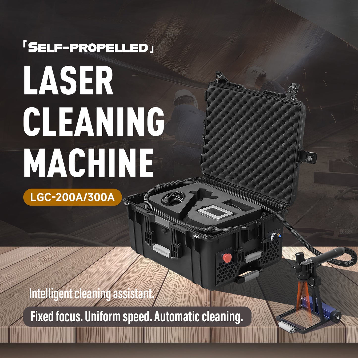Pulse Fiber Laser Cleaner with Self-Propelled 200W Uniform Clean Laser Cleaning Machine for Wood/Paint/Coating