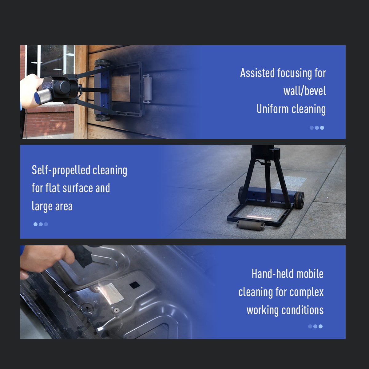 200W Backpack Laser Cleaning Machine with Self - Propelled Laser Rust Remover Uniform Cleaning Suitable for Paint/Oil Removal - SFX SolutionBackpack Laser Cleaning Machine