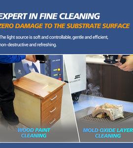 US Stock Air Cooled Laser Cleaning Machine with Self-Propelled System & IoT 200W-300W Pulse Laser Cleaner for Rust, Paint, Oil & Coating Removal Portable Pulse Laser Stripping Machine For Furniture Restoration