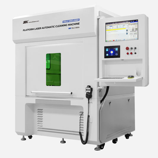 Automatic Fiber Laser Cleaner - 300/500W Fully Enclosed Platform, Single/Multi Mode, 300*300mm, 3 Axis Linkage - Industrial Grade Laser Tool for Removing Paint, Rust, Oil, and Coating