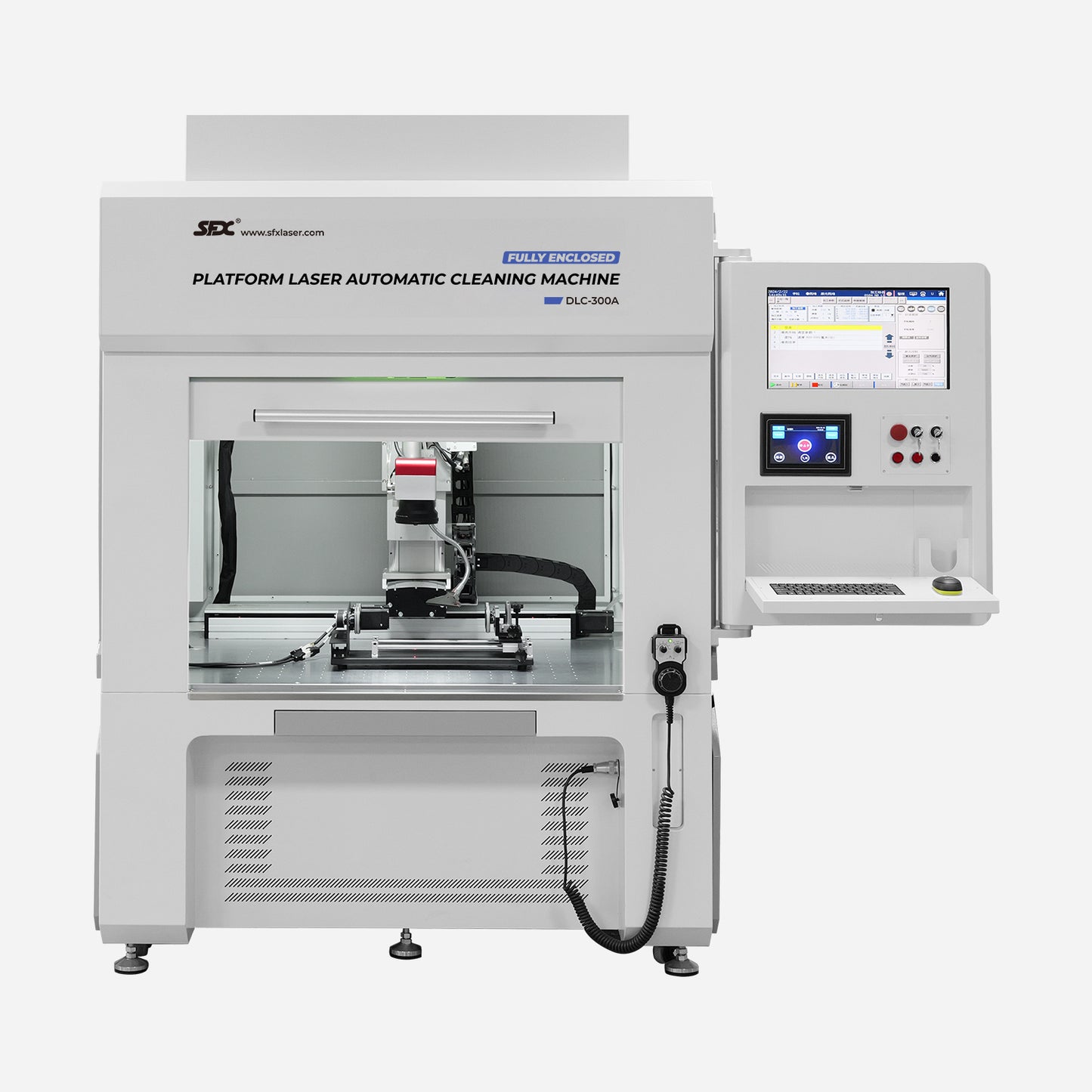 Automatic Fiber Laser Cleaner - 300/500W Fully Enclosed Platform, Single/Multi Mode, 300*300mm, 3 Axis Linkage - Industrial Grade Laser Tool for Removing Paint, Rust, Oil, and Coating