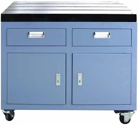 35.4*23.6 inch Tapping Machine Workbench Tapping Arm Cast Iron Mobile Workbench for Tapping Machine with Drawer and Universal Wheels - SFX SolutionElectric Tapping Machine