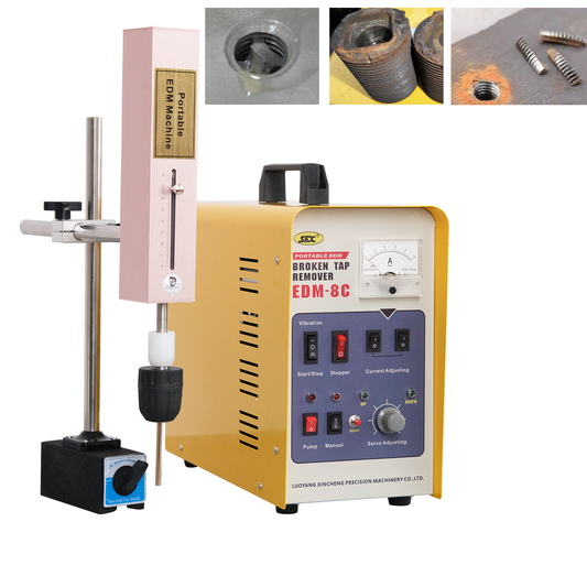 800W Broken Tap Drill Remover Machine EDM-8C Portable EDM, 110 V, Remove M2-M20 Dia. 0.07in to 0.78in (5/64'' - 25/32'') Screw, 1-20mm Drill Drifts from Blind Hole, Through Hole, Depth Setting