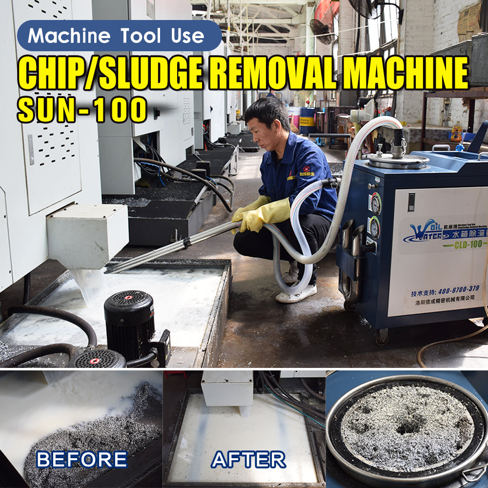 SFX Chip and Sludge Removal Machine – Pneumatic Power, 100L/min Flow, 9L Filter Drum – Efficient Cleaning for Machine Tool Coolant Tanks
