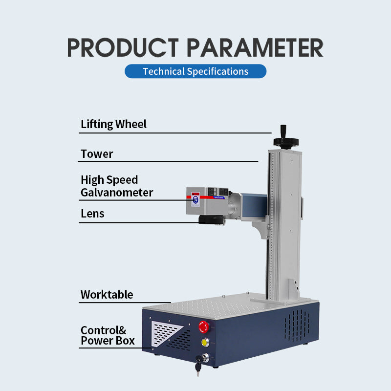Fiber Laser Engraver 20/30/50W JPT Laser Marking Machines for Metal Portable Deep Engraver Lightburn Compatible