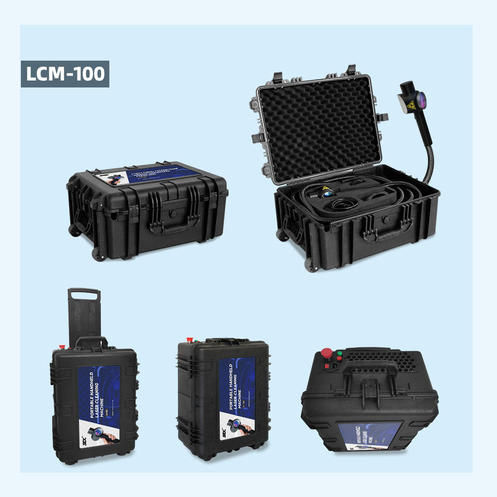 Used Portable 100W Laser Rust Remover Suitcase 100W Fiber JPT Laser Source Pulse Laser Cleaner Efficient Rust, Stain, Plating, and Oil Removal for Metals