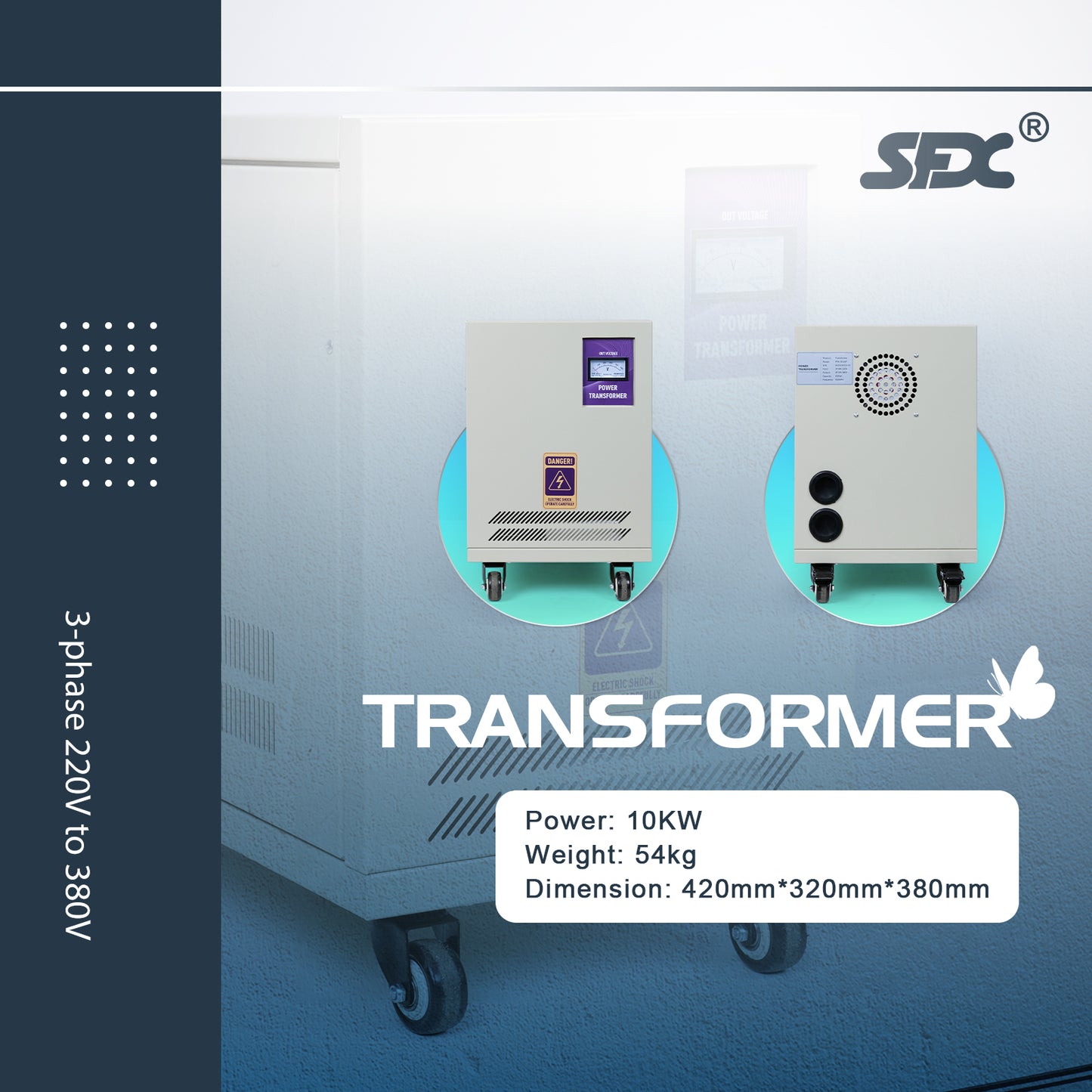 SFX 10KW Three Phase 220V to 380V Transformer 10000W Converter Adapter 220V to 380V Transform AC220V for BLC-3000 laser cleaning machine BLW-3000 laser welding machine