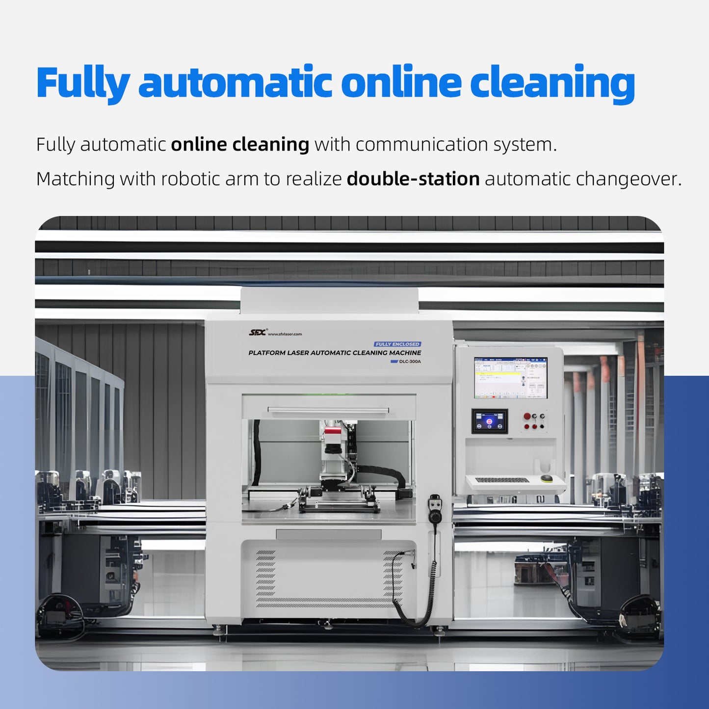 Automatic Fiber Laser Cleaner - 300/500W Fully Enclosed Platform, Single/Multi Mode, 300*300mm, 3 Axis Linkage - Industrial Grade Laser Tool for Removing Paint, Rust, Oil, and Coating