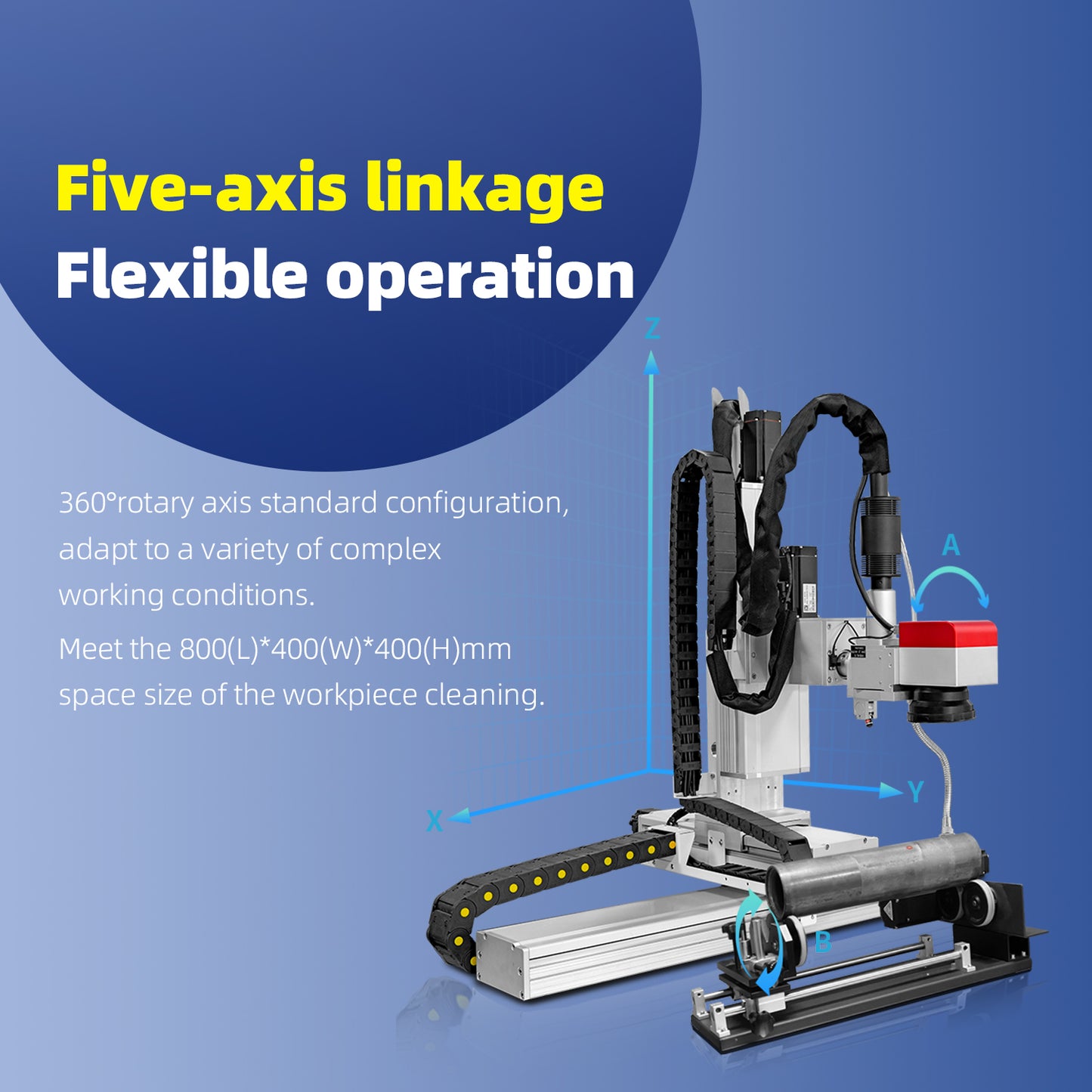 Automatic Fiber Laser Cleaner - 300/500W Fully Enclosed Platform, Single/Multi Mode, 300*300mm, 3 Axis Linkage - Industrial Grade Laser Tool for Removing Paint, Rust, Oil, and Coating