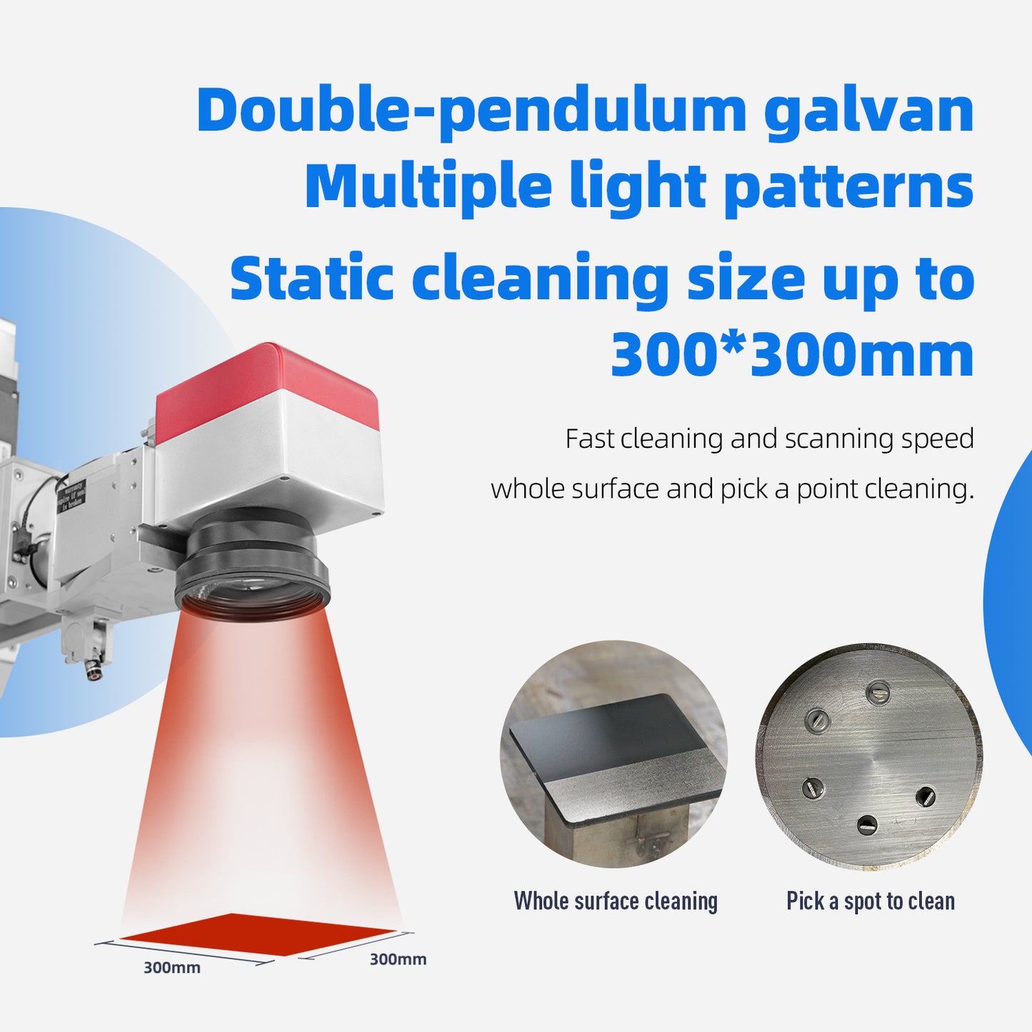 Automatic Fiber Laser Cleaner - 300/500W Fully Enclosed Platform, Single/Multi Mode, 300*300mm, 3 Axis Linkage - Industrial Grade Laser Tool for Removing Paint, Rust, Oil, and Coating
