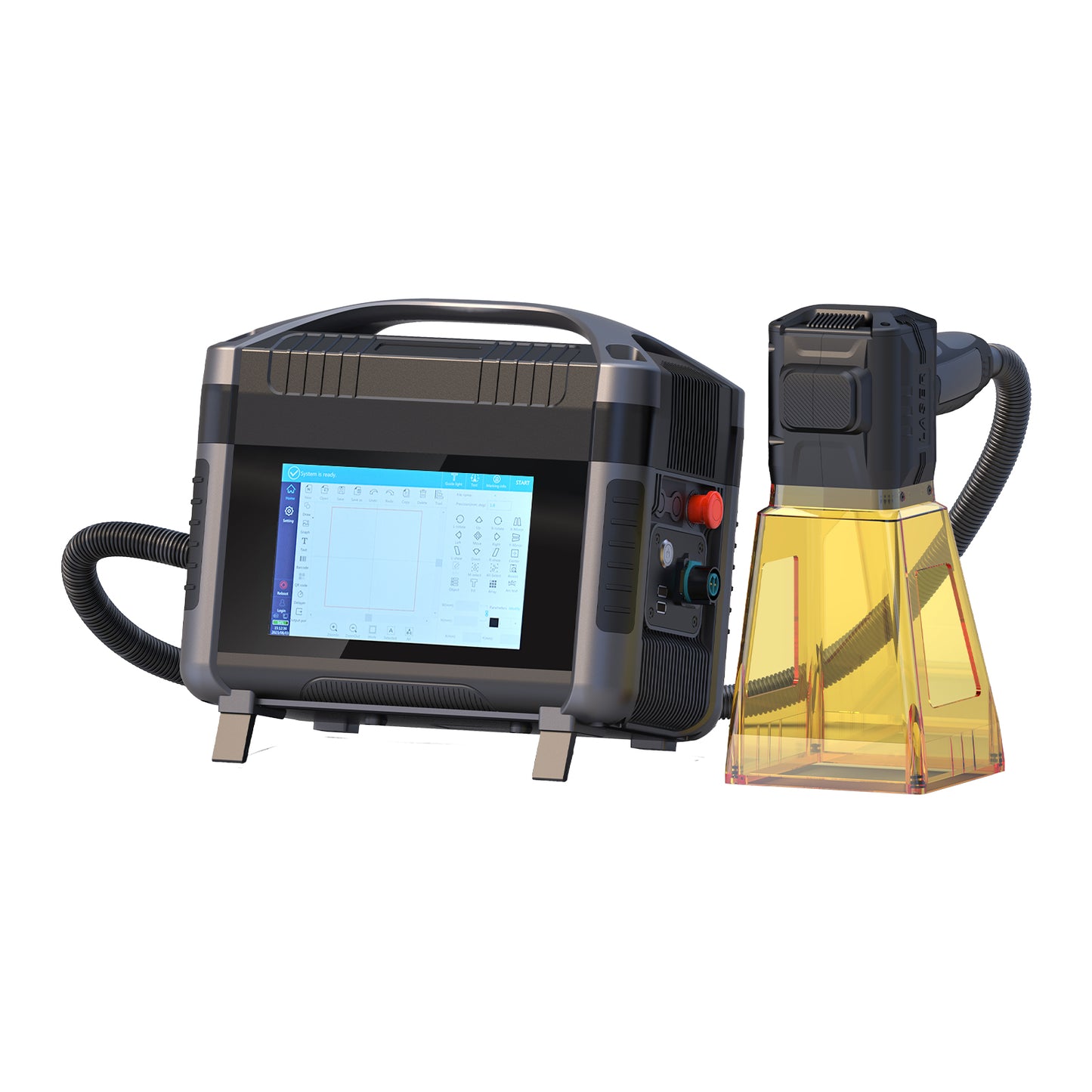 Fiber Laser Engraver Portable Handheld Laser Marking Machine 20W 30W 50W Engraving 70/100mm Linux System 8 Core Professor Laser Engraving Machine for Metal and Non-Metal