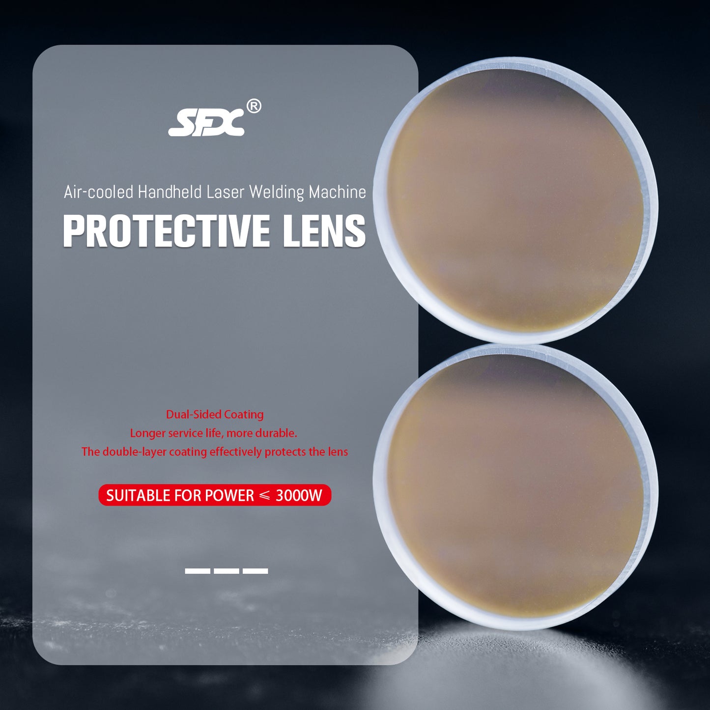 5Pcs Air-Cooled Laser Welding Machine Protective Lens D20XT3mm Quartz Fits ≤ 3000W Handheld Welders