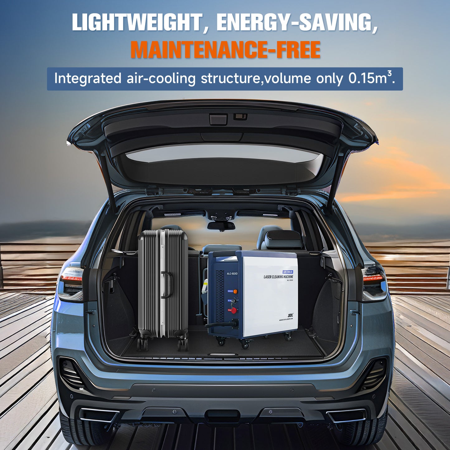 SFX Air Cooled Laser Cleaning Machine 250mm Wide Scan, Smart IoT Remote 1500W 220V CW Laser Cleaner – Handheld, Efficient Rust Removal, Portable Cleaning Machine for Metal & Wood