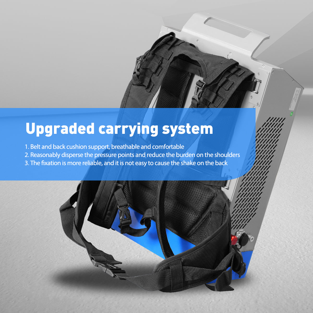 Backpack Laser Cleaning Machine 200W Laser Paint Removal 8 Cleaning Modes Battery/Power Suitable for Paint/Oil Removal