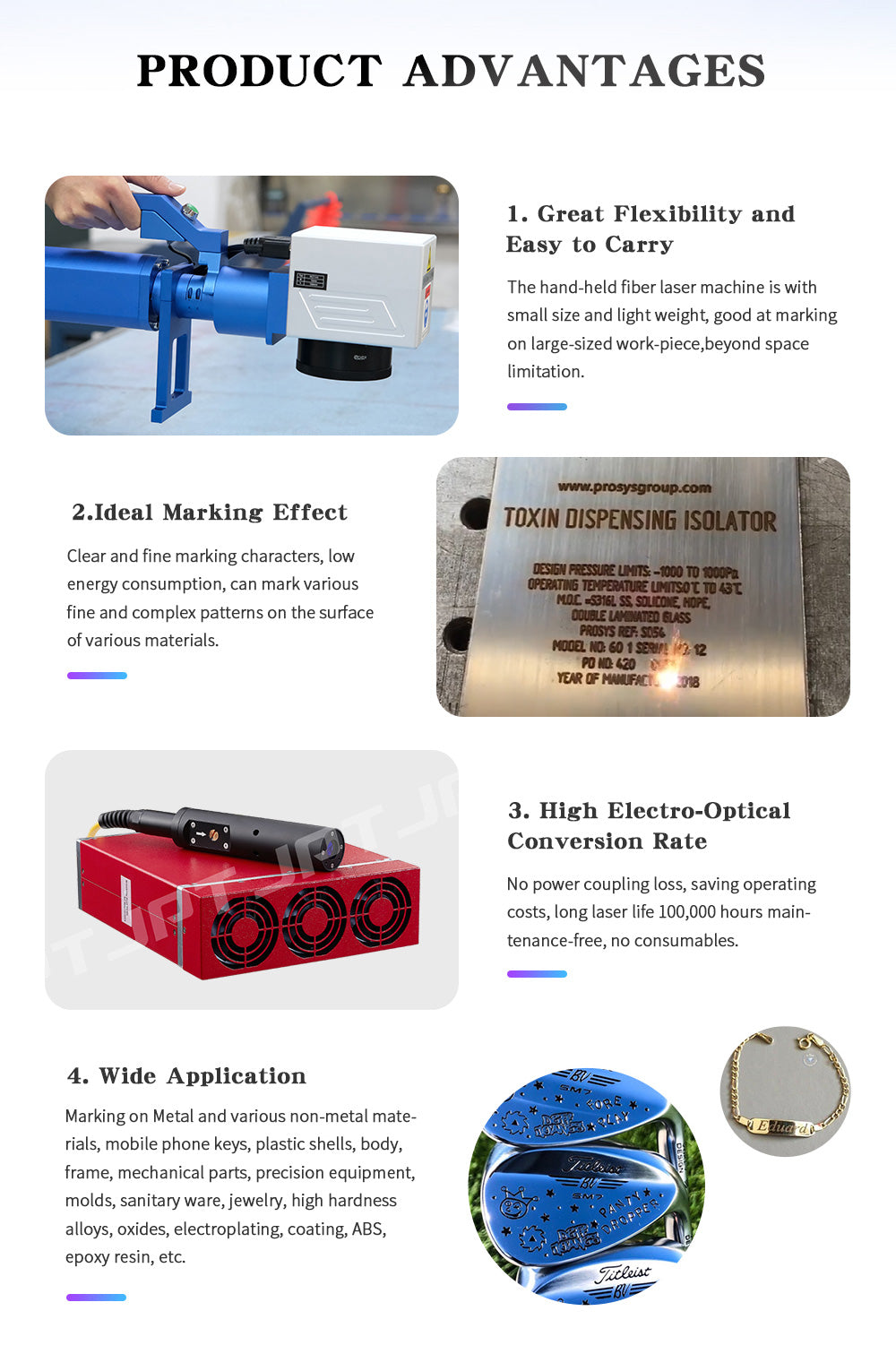 Handheld Fiber Laser Engraver 20/30/50/60W Fiber Laser Marking Machine Compitable with EZCAD2.0