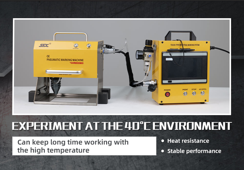 US STOCK 100W Pneumatic Dot Peen Metal Engraving Machine Pneumatic Dot Peen Marking Machine Engraving Size 120x50mm(4.7X2inch) Depth 0.02-1 mm Pneumatic Metal Engraving Machine for VIN,Date