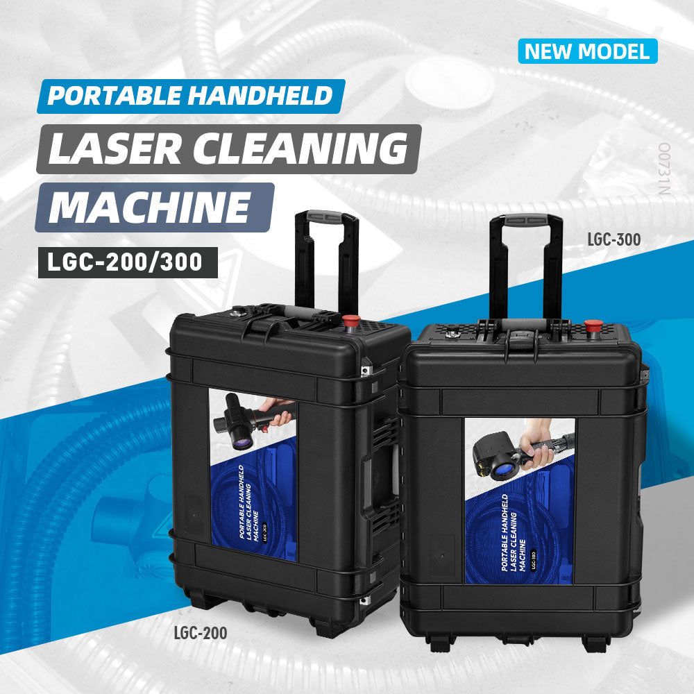 Pulse Laser Cleaner 200W/300W Handheld Laser Cleaning Machine 5M Cable Laser Rust Removal Tool Suitcase for Metal Rust Plating and Oil Removal