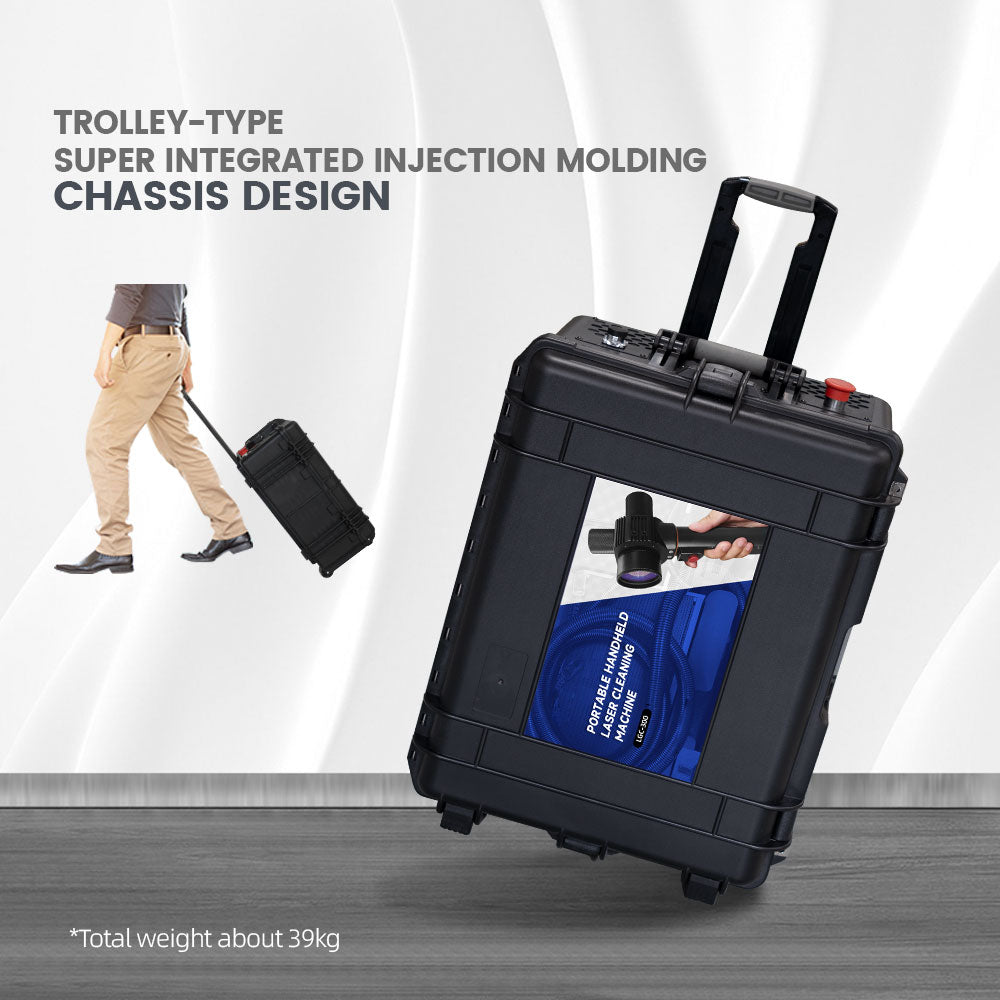 Pulse Laser Cleaner 200W/300W Handheld Laser Cleaning Machine 5M Cable Laser Rust Removal Tool Suitcase for Metal Rust Plating and Oil Removal