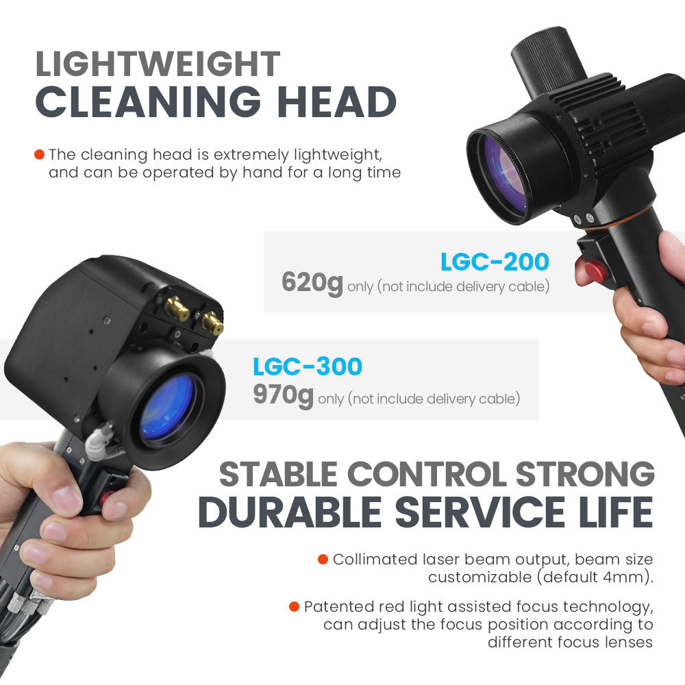 Pulse Laser Cleaner 200W/300W Handheld Laser Cleaning Machine 5M Cable Laser Rust Removal Tool Suitcase for Metal Rust Plating and Oil Removal