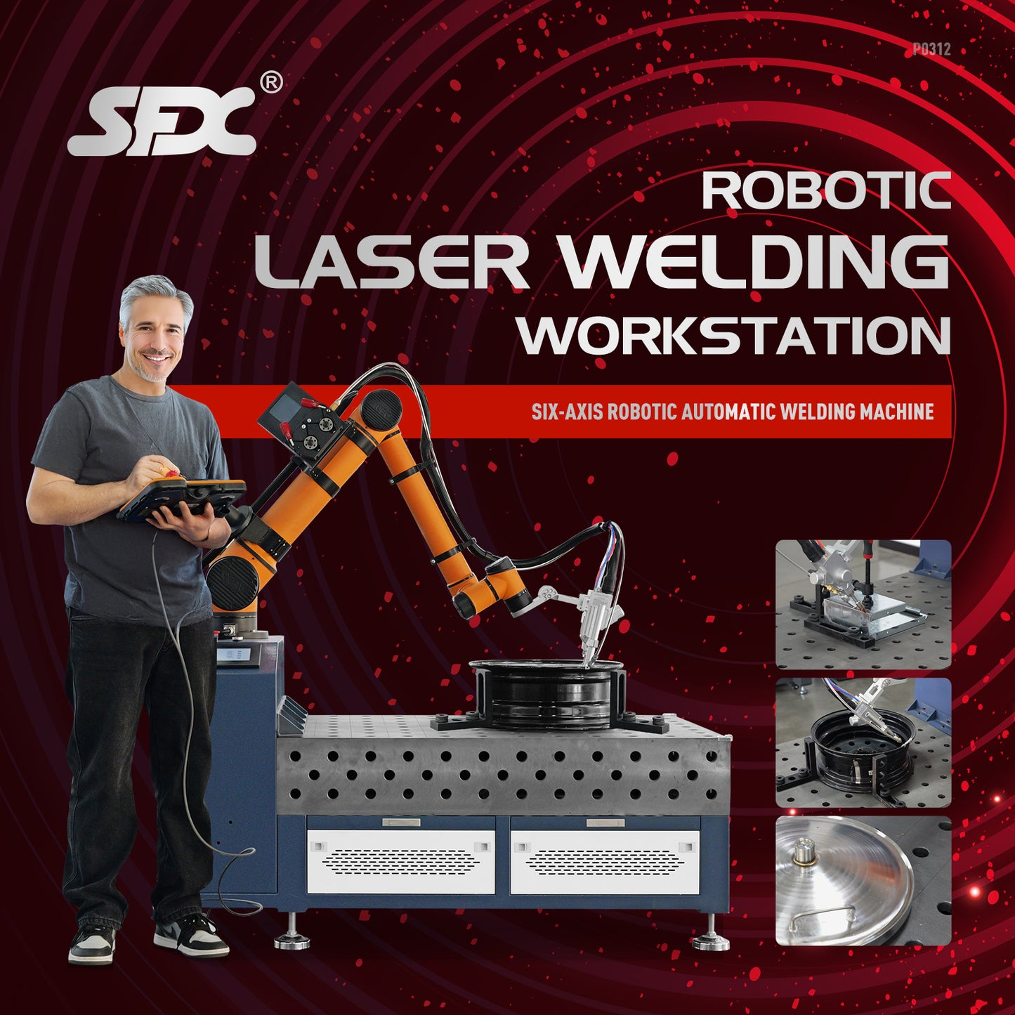 Robotic Laser Welding Workstation Six-Axis CNC Laser Welding Machine workstation 1500W/2000W/3000Wwith Expandable Worktable