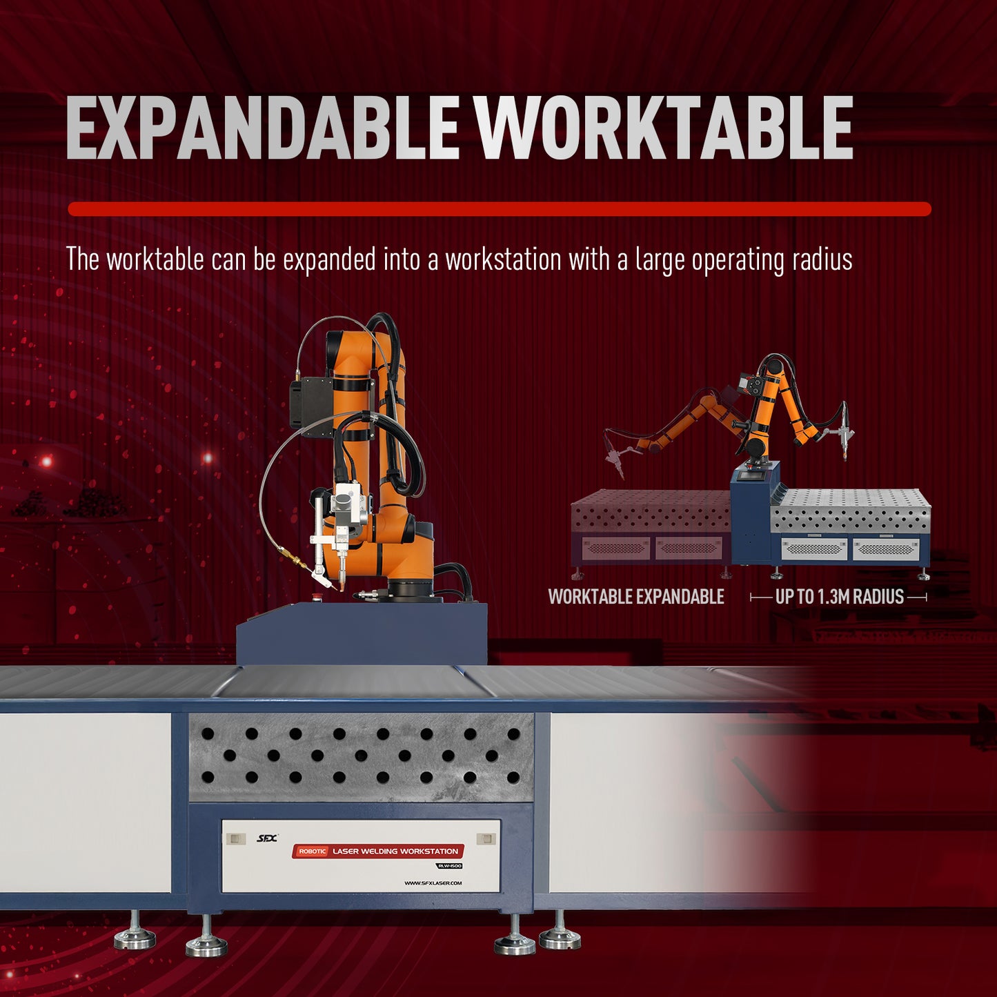 Robotic Laser Welding Workstation Six-Axis CNC Laser Welding Machine workstation 1500W/2000W/3000Wwith Expandable Worktable