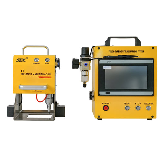 100W Pneumatic Metal Engraving Machine Pneumatic Metal Dot Peen Marking Machine Plate Engraver Depth 0.02 - 1 mm Marker Area 80x40mm(3.1x1.6 inch) - SFX SolutionPneumatic Marking Machine