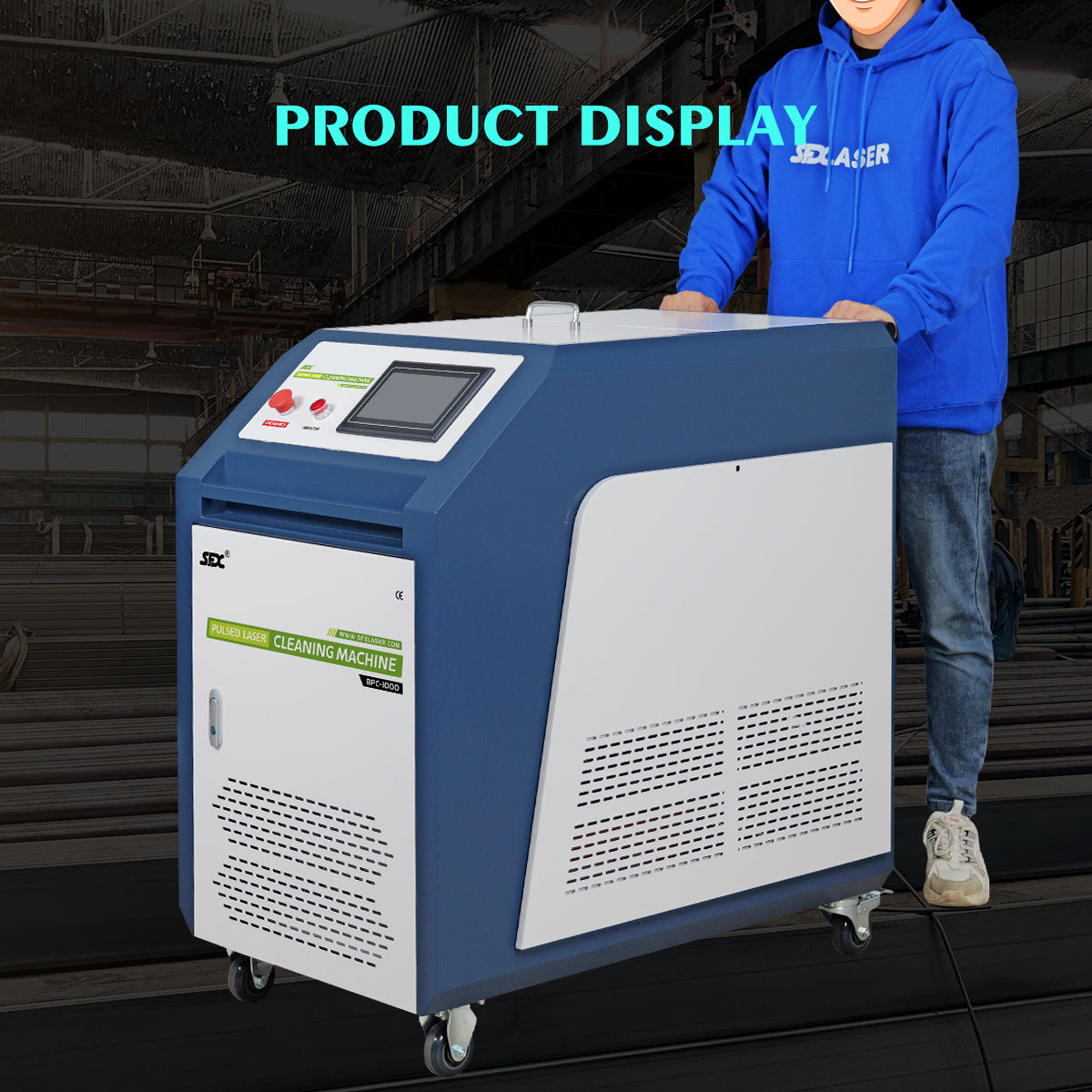SFX Water Cooled Laser Handheld Cleaning Machine 500mm Wide Scan, Double Wobble Cleaning Head Smart IoT Remote 500/1000/2000W Laser Cleaner, Efficient Rust Removal, Portable Cleaning Machine for Metal