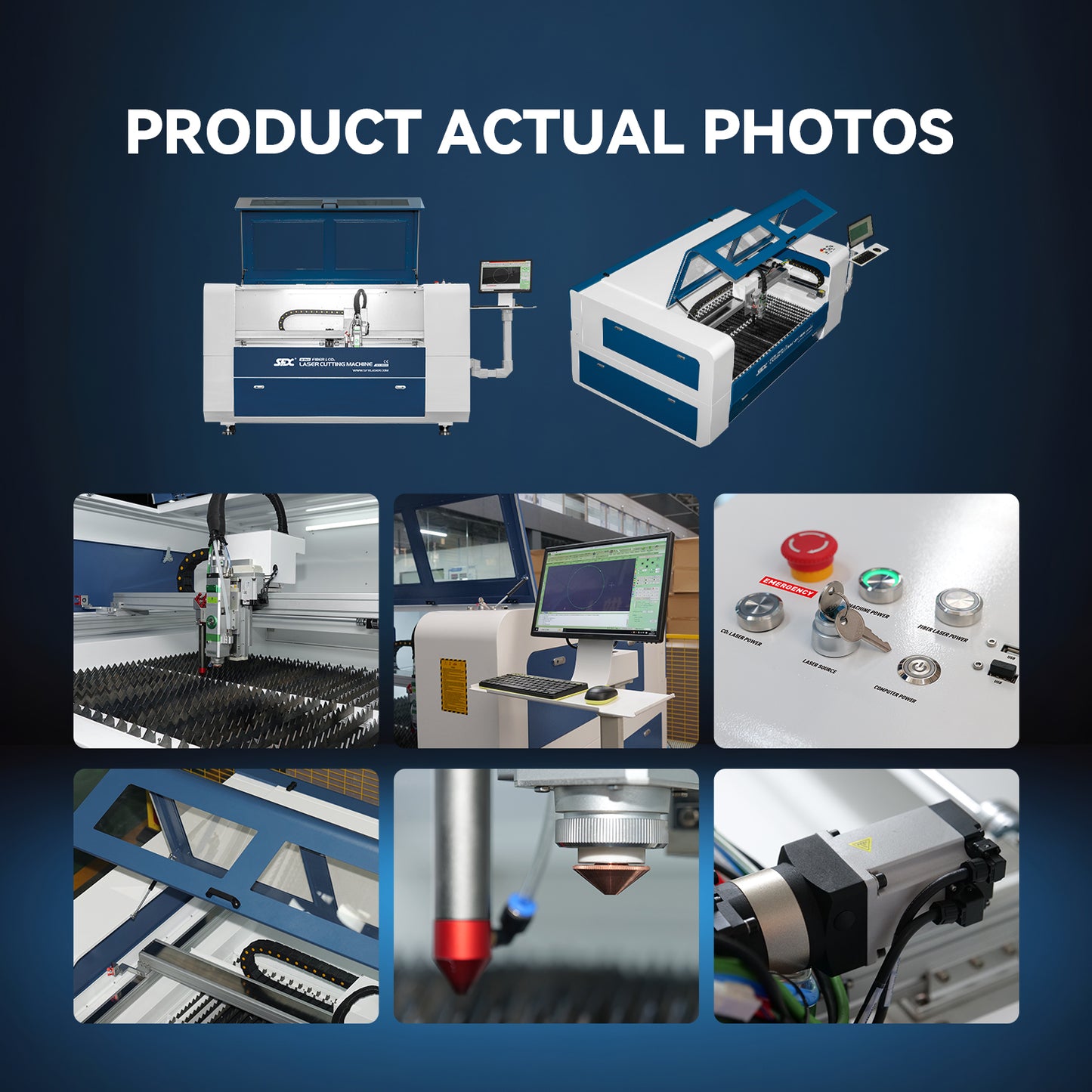 SFX Fiber/CO2 Integrated Cutting Machine 1500W MAX Fiber Laser 130W-180W CO2 Metal/Non-metal Cutting Machine 1300×900mm (51.2×35.4 inches)