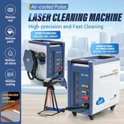 Air Cooled Laser Cleaning Machine for Wood, Rust & Paint 200W 300W 500W Portable Pulse Laser Stripping Machine For Furniture Restoration