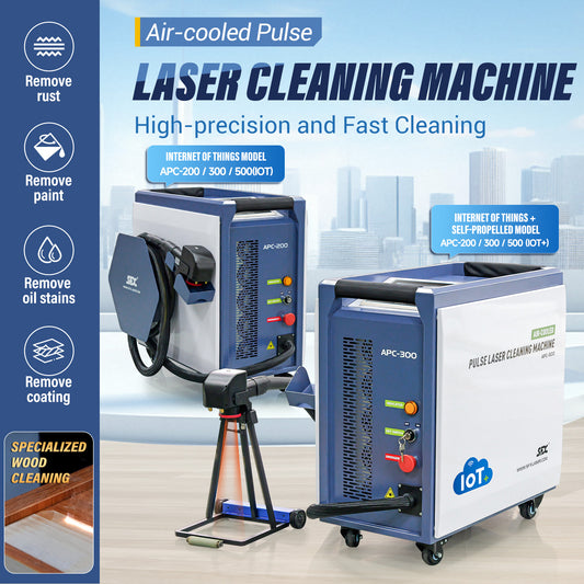 Air Cooled Laser Cleaning Machine for Wood, Rust & Paint 200W 300W 500W Portable Pulse Laser Stripping Machine For Furniture Restoration