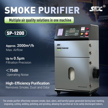 SFX 1200W High-Power Smoke Purifier with Auto Pulse Cleaning Industrial Laser Soldering Smoke Dust Purify Machine Fume Extractor Air Purifier