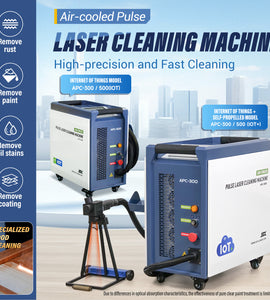 Air Cooled Pulse Laser Cleaning Machine for Wood, Rust & Paint 300W 500W Portable Fiber Laser Stripping Machine For Furniture Restoration with Self-Propelled Device and IOT Function