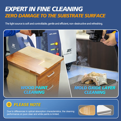 Air Cooled Laser Cleaning Machine for Wood, Rust & Paint 300W 500W Portable Pulse Laser Stripping Machine For Furniture Restoration