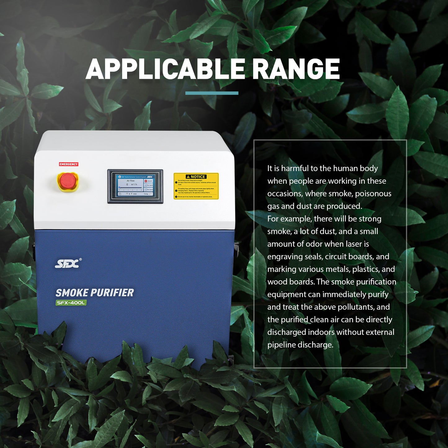 SFX 400L Industrial Laser Soldering Smoke Dust Purify Machine Fume Extractor Air Purifier