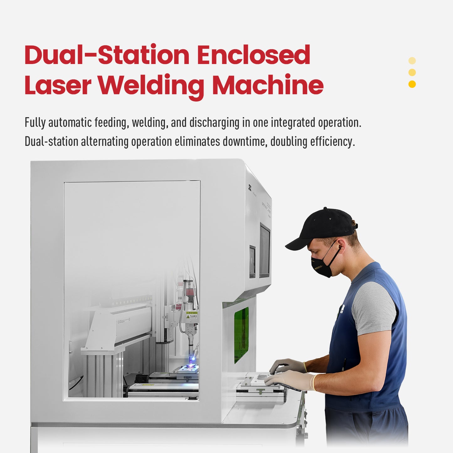 Fully Enclosed Platform Automatic Dual-station 4 Axis Laser Welder DLW Precision Fiber Welding Machine automatic Customizable on-line welding for metal