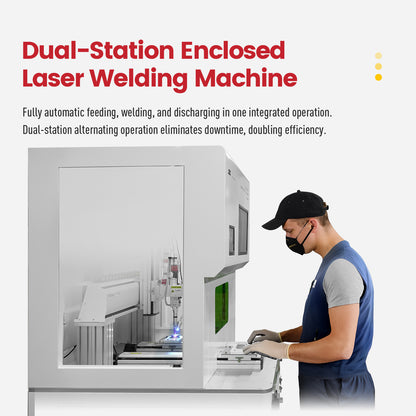 Fully Enclosed Platform Automatic Dual-station 4 Axis Laser Welder DLW Precision Fiber Welding Machine automatic Customizable on-line welding for metal