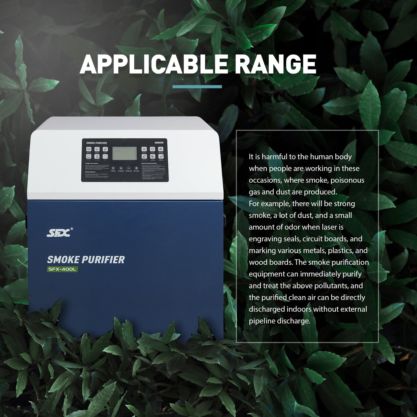 SFX 400L Industrial Laser Soldering Smoke Dust Purify Machine Fume Extractor Air Purifier
