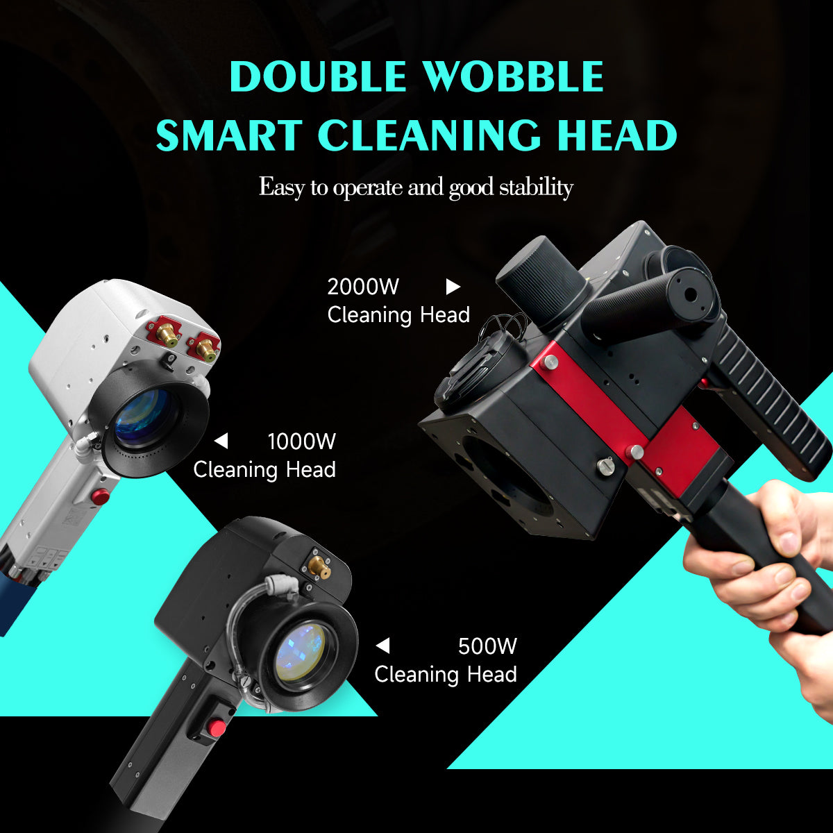 SFX Water Cooled Laser Handheld Cleaning Machine 500mm Wide Scan, Double Wobble Cleaning Head Smart IoT Remote 500/1000/2000W Laser Cleaner, Efficient Rust Removal, Portable Cleaning Machine for Metal
