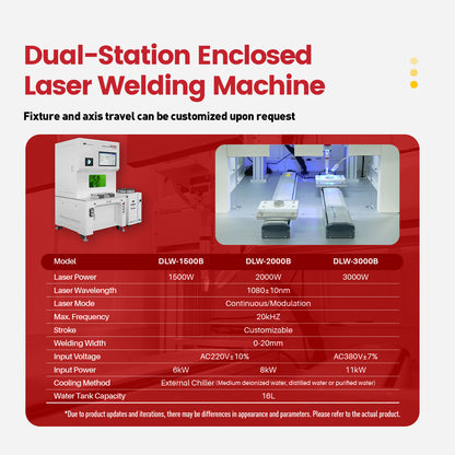 Fully Enclosed Platform Automatic Dual-station 4 Axis Laser Welder DLW Precision Fiber Welding Machine automatic Customizable on-line welding for metal