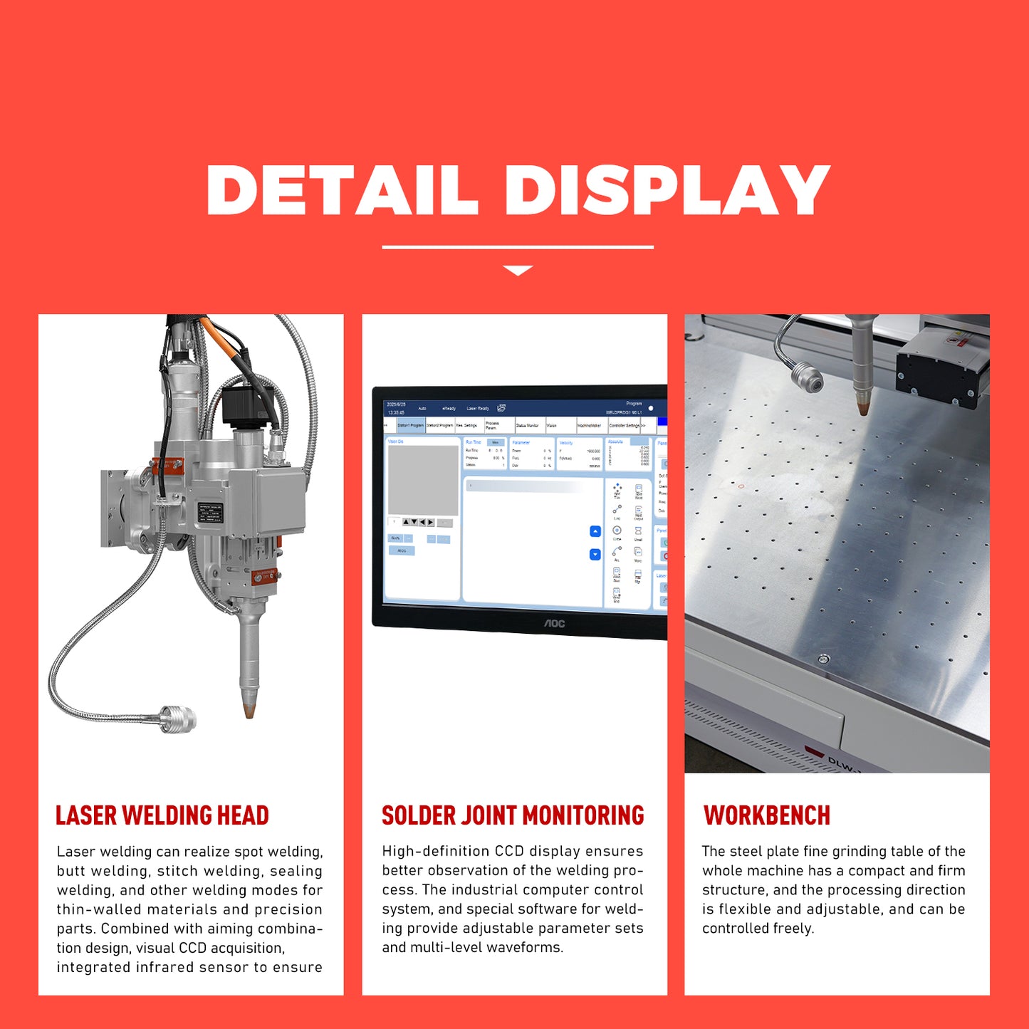 Fiber Laser Welder 5 Axis Platform Automatic Laser Welding Machine 1500/2000/3000W Spot Size 0-5mm Laser Welding Machine for Metal Used In Aerospace Equipment