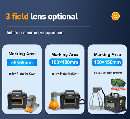 60W Fiber Laser Engraver Portable Handheld Laser Marking Machine Linux System 8 Core, 7-Inch Touch Screen, Dual Power, Infrared Positioning for Metal/Non-Metal Marking