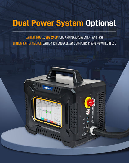 60W Fiber Laser Engraver Portable Handheld Laser Marking Machine Linux System 8 Core, 7-Inch Touch Screen, Dual Power, Infrared Positioning for Metal/Non-Metal Marking