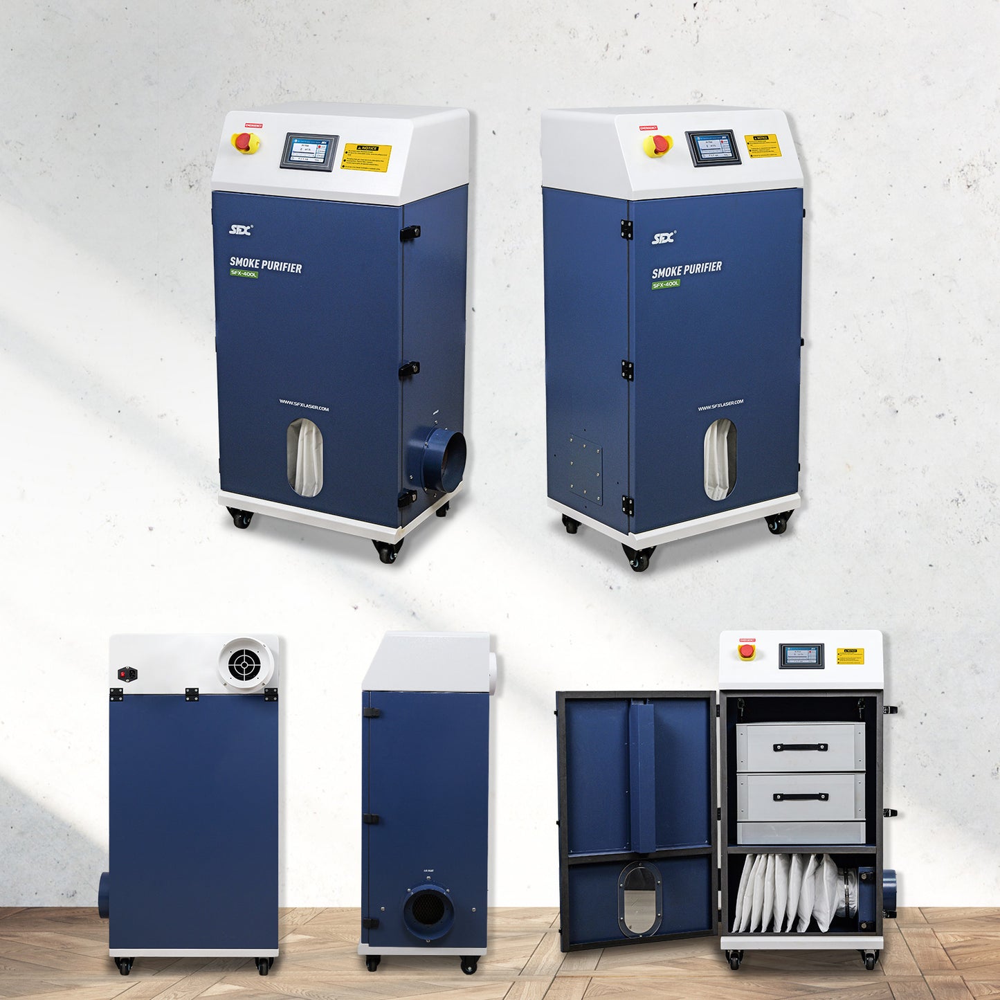 SFX 400L Industrial Laser Soldering Smoke Dust Purify Machine Fume Extractor Air Purifier