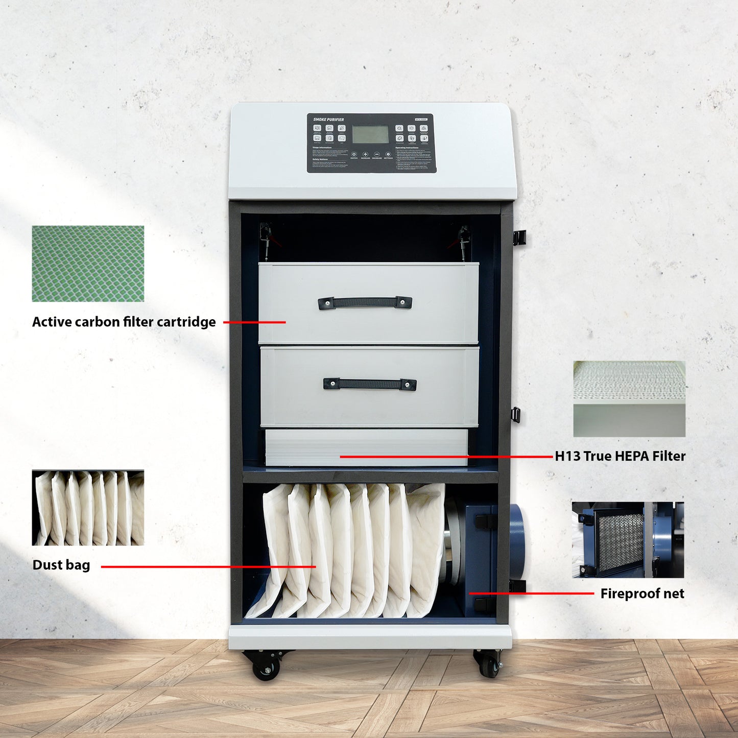 SFX 400L Industrial Laser Soldering Smoke Dust Purify Machine Fume Extractor Air Purifier