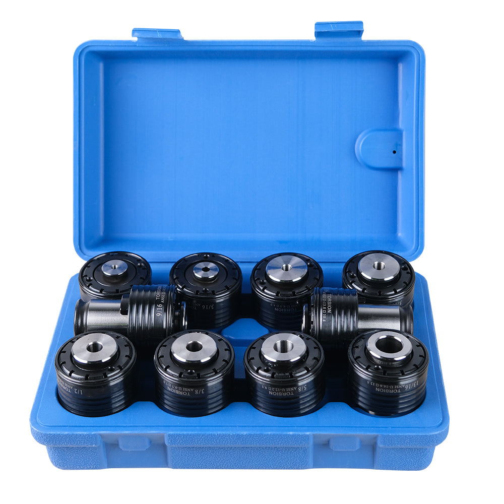 US Stock TC820 ANSI Collets 10pcs ANSI TC820 Tapping Adapters 8,5/32", 10,3/16", 14,1/4", 5/16", 3/8", 1/2'', 9/16", 5/8", 11/16", 13/16''  for M24 Electric Tapping Machine