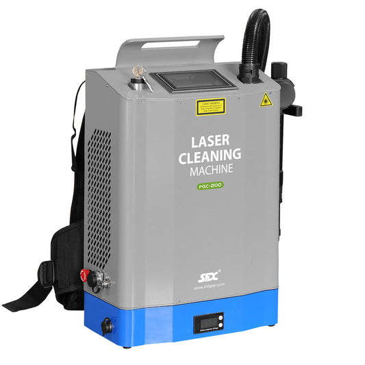 Backpack Laser Cleaning Machine 200W Laser Rust Remover 8 Cleaning Modes Battery/Power Suitable for Paint/Oil Removal