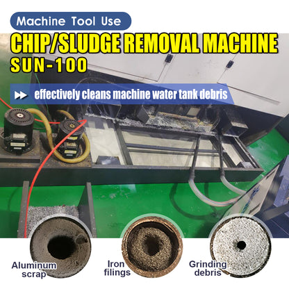SFX Chip and Sludge Removal Machine – Pneumatic Power, 100L/min Flow, 9L Filter Drum – Efficient Cleaning for Machine Tool Coolant Tanks