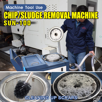 SFX Chip and Sludge Removal Machine – Pneumatic Power, 100L/min Flow, 9L Filter Drum – Efficient Cleaning for Machine Tool Coolant Tanks
