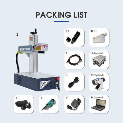 Fiber Laser Engraver 20/30/50W Laser Engraving Machines for Metal MAX Portable Deep Marking Machine Engrave Lightburn Compatible